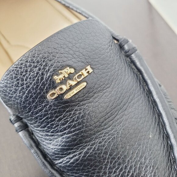 Coach Marley Driver Women's Size 8B Black Leather Loafers Slip on 10CT - Picture 6 of 10